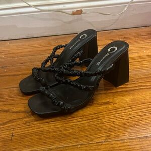 Journee Collection Black Block Heel Dress Sandals